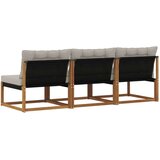 3 Komad Srednja sofa za van Čvrsto drvo akacije Prirodna - Prirodna i svijetlo siva 3x srednje | shoptok.hr