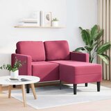 SOFA 2-sjed s ležaljkom u obliku slova L vino crveno 125 cm | shoptok.hr