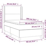  Box spring postelja z vzmetnico LED temno rjava 90x200 cm blago, (20936997) | Shoptok.si