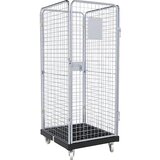 eurokraft basic Voziček z mrežastimi stranicami, 4-stranska izvedba, črne barve / pocinkano | Shoptok.si