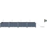  Vrtna saksija 4 pcs Svijetlo siva 160 x 40 x 22 cm Plastika | shoptok.hr