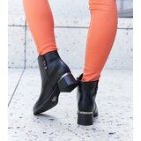 Gemre Black faux leather heeled ankle boots with insulation Bocconi | Shoptok.si