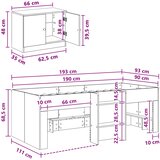  Loft krevet s ormarom s vratima 3 kom. Bijela Konstruirano drvo 90 x 190 cm | shoptok.hr