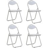 The Living Store Zložljivi jedilni stoli 4 kosi belo umetno usnje - Stol, (21836299) | Shoptok.si