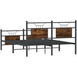  Posteljni okvir brez vzmetnice hrast 137x190 cm inženirski les, (21829192) | Shoptok.si