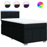 vidaXL Krevet s oprugama i madracem crni 90x200 cm od tkanine | shoptok.hr