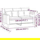  Dvosed temno siv 120 cm žamet | Shoptok.si
