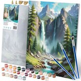Massido platno s temeljnom bojom i uzorkom na okviriću 40x50 cm Alpski planinski krajolik | shoptok.hr