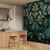  Foto tapeta - Dark Green Victorian Leaves: Botanical Carved Composition 300x210 Vodootporna | shoptok.hr