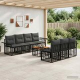  Set vanjskih sofa 8 kom. Crna i tamno siva poliratan | shoptok.hr