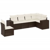  6-dijelni set vrtnih sofa od poliratana s jastucima smeđi | shoptok.hr
