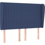  The Living Store Vzglavje z ušesi modro 147x23x118/128 cm blago - Vzglavje, (21499297) | Shoptok.si