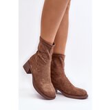 Kesi Women's low-heeled boots - brown Aphroteia Cene