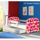  Otroška postelja ACMA z motivom, stranska bela + predal 140x70 cm 25 Sweet hearts | Shoptok.si