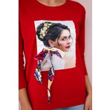 Kesi Blouse with graphics and a colorful bow 3D red | Shoptok.si