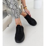 Gemre Women's black lace-up platform sneakers Lori Cene