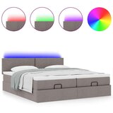 vidaXL otomanski okvir kreveta s madracima smeđesivi 200x200cm tkanine | shoptok.hr