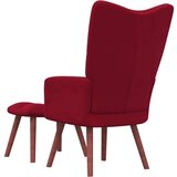  Stol za sproščanje s stolčkom vinsko rdeč žamet, (20957440) | Shoptok.si