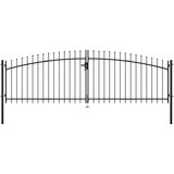 vidaXL Dvojna vrata za ograjo s konicami na vrhu 400x150 cm, (20766184) | Shoptok.si
