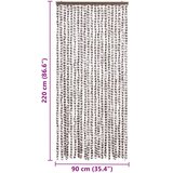  Zastor protiv insekata smeđe-sivi i bijeli 90 x 220 cm šenil | Eponuda.com