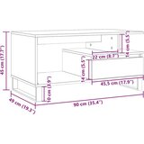 vidaXL Stol za kavu Artisan hrast 90x49x45 cm izrađeno drvo | shoptok.hr
