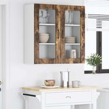  Zidni stakleni ormarić 2 pcs Dimljeni hrast 40 x 31 x 80 cm | Eponuda.ba