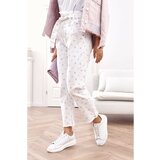 Fasardi White high-waisted trousers with a slouchy fit cene