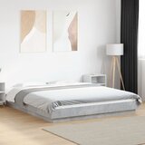 Furnova Posteljni okvir z LED lučkami betonsko siv 160x200 cm inž. les, (21934862) Cene