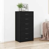 vidaXL Komoda s 6 predali črna hrast 50x34x96 cm iverna plošča | Shoptok.si