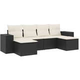  The Living Store Vrtna sedežna garnitura 6-delna z blazinami črna poli ratan - Vrtna Sedežna Garniture, (21447003) | Shoptok.si