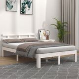 Maison Chic Posteljni okvir - Dvoposteljna postelja - Zakonska postelja bel iz trdnega lesa 120x200 cm-J10104, (21761416) | Shoptok.si