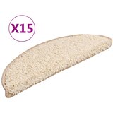  Prostirke za stepenice 15 kom 56x17x3 cm krem poluokrugle | shoptok.hr