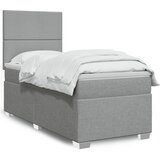 vidaXL Box spring postelja z vzmetnico svetlo siva 80x200 cm blago Cene