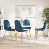 Furnova Jedilni stoli 4 kosi moder žamet, (21931367) | Shoptok.si
