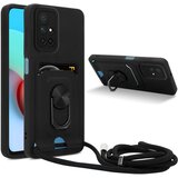 Cadorabo Verižica za mobilni telefon s funkcijo stojala, združljiva z Xiaomi RedMi 10 4G v črna barvi - silikonski zaščitni pokrov z nastavljivim trakom, (20860499) | Shoptok.si