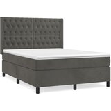  Krevet s oprugama i madracem tamnosivi 140x190 cm baršunasti | shoptok.hr