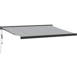 vidaXL Zložljiva tenda antracit in bela 4,5x3 m blago in aluminij, (21260632) | Shoptok.si