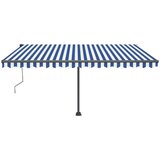 Automatska tenda sa senzorom LED 450x350 cm plavo-bijela | shoptok.hr