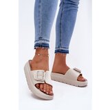 EVENTO Women's Foam Platform Sandals With Buckle Beige Viasara | Shoptok.si