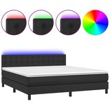 box spring s madracem LED crni 180x200cm od umjetne kože | shoptok.hr