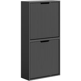SoBuy Stenska omara za čevlje s preklopnimi vrati Črna 50x19x99cm FSR204-SCH, (5000227606) Cene