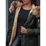 DStreet Women's winter parka jacket with hood AVENA II green | shoptok.hr