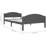 vidaXL posteljni okvir temno siv iz trdne borovine 120x200 cm | Shoptok.si