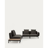 Kave Home Temno siv oblazinjen vrtni kavč (v obliki črke L) Sorells – | Shoptok.si