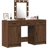  3-delni set toaletne mizice z LED črni hrastov inženirski les, (22054997) | Shoptok.si