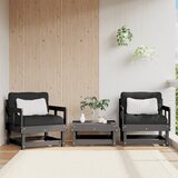 Maison Chic Vrtni stoli - Stol za vrt 2 kosa siva trdna borovina JS1327, (21877674) | Shoptok.si