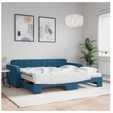 vidaXL Dnevni krevet na razvlačenje plavi 90 x 200 cm baršunasti | shoptok.hr