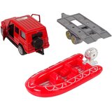  Set vatrogasnih vozila za igru sa čamcem na prikolici - crveni | Shoptok.si
