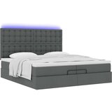 vidaXL Otomanski okvir kreveta s madracima tamnosivi 200x200cm tkanine | shoptok.hr