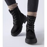 Gemre Black ankle boots workers hiking boots on a massive sole Riel | Shoptok.si